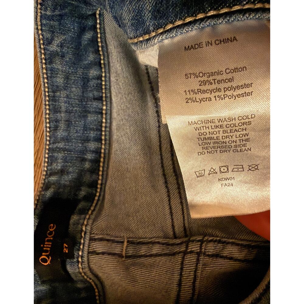 Quince Organic Cotton High Rise Skinny Jeans Medium Wash Size 27 - Picture 10 of 10